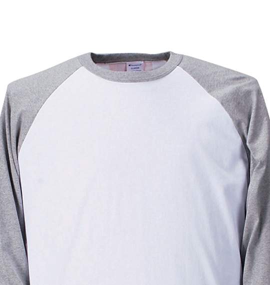 CHAMPION ラグランTシャツ ホワイト×モクグレー
