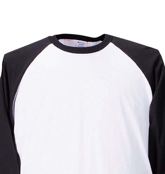 CHAMPION ラグランTシャツ ホワイト×ブラック