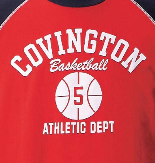 CHAMPION ラグランTシャツ(半袖) レッド×ネイビー