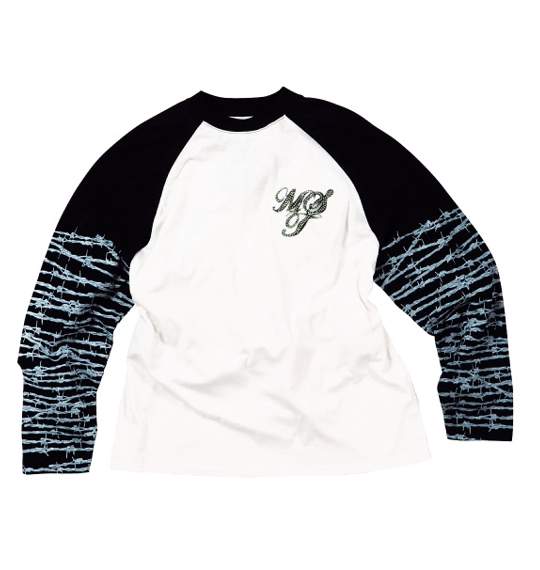 Mistletoe ラグランTシャツ ホワイト×ブラック