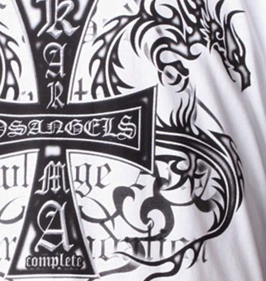 KARMA ラグランTシャツ ホワイト×ブラック