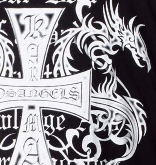 KARMA ラグランTシャツ ブラック×ホワイト