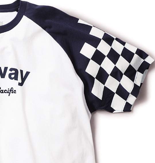 OCEAN PACIFIC ラグランTシャツ(半袖) ホワイト×ネイビー