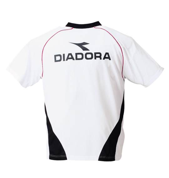 DIADORA プラクティスシャツ ホワイト×ブラック