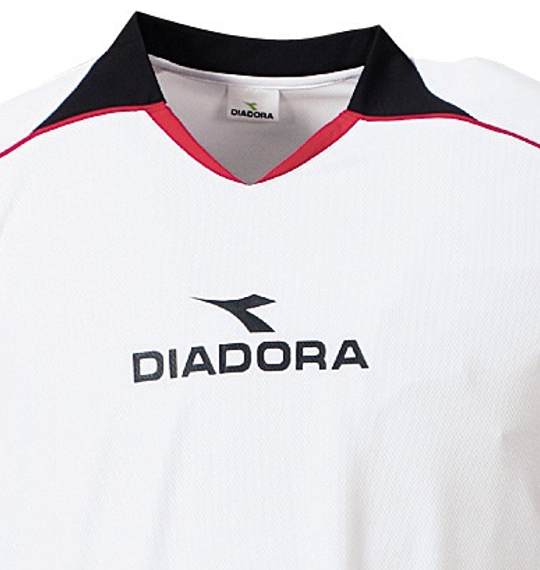 DIADORA プラクティスシャツ ホワイト×ブラック