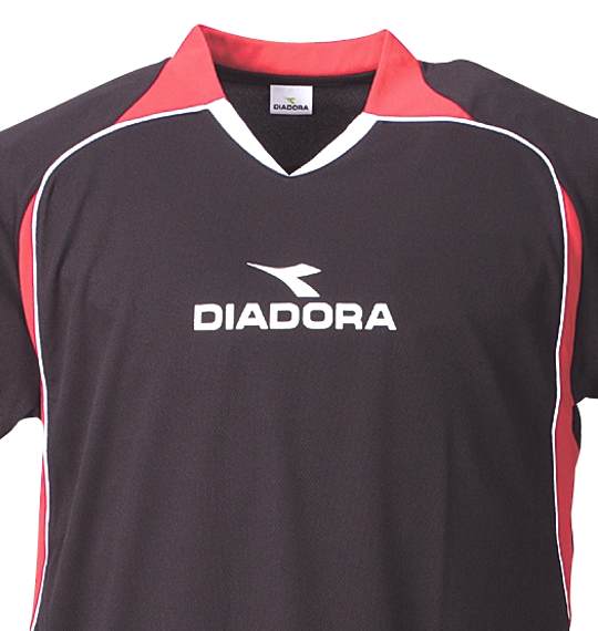 DIADORA プラクティスシャツ ブラック×レッド