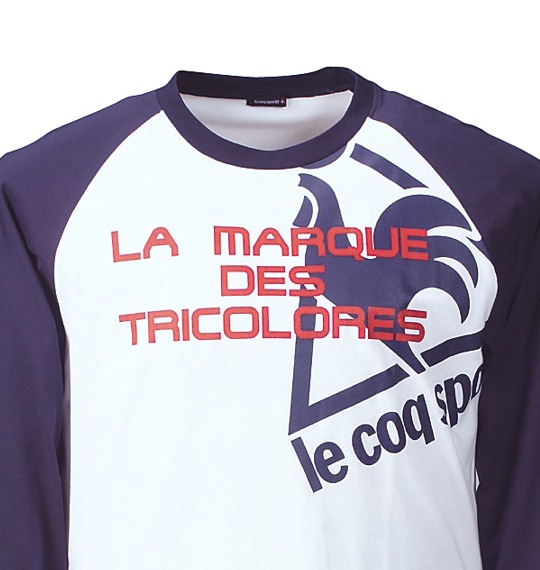 LE COQ SPORTIF ラグランTシャツ ホワイト×ネイビー