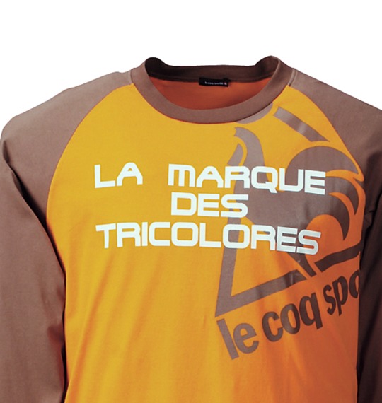 LE COQ SPORTIF ラグランTシャツ オレンジ×ブラウン