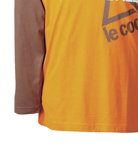 LE COQ SPORTIF ラグランTシャツ オレンジ×ブラウン