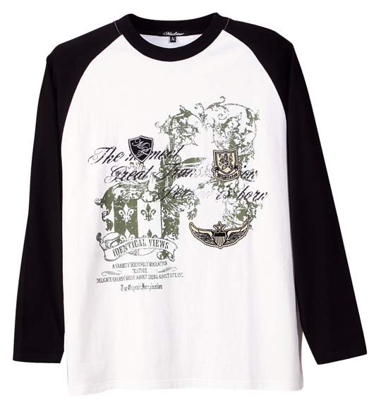 Mistletoe ラグランTシャツ ホワイト×ブラック