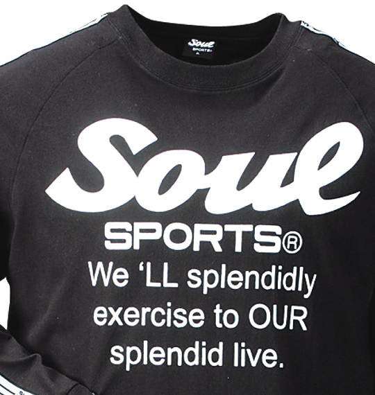 SOUL SPORTS ラグランTシャツ ブラック