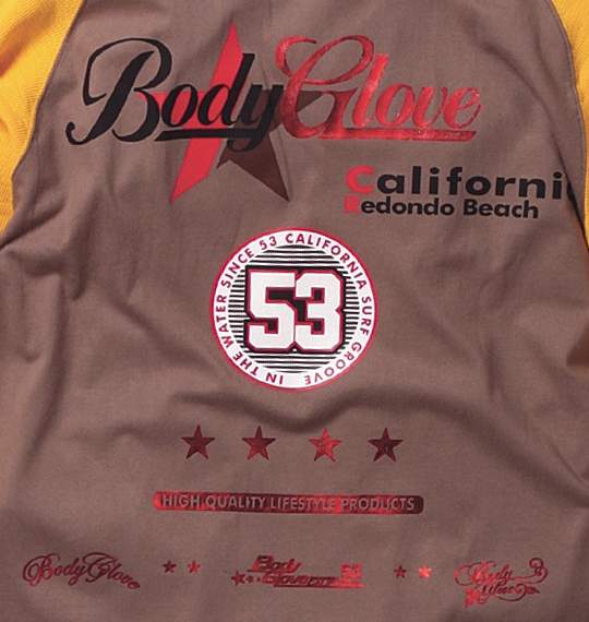 BODY GLOVE 七分ラグランヘンリーTシャツ ライトブラウン×イエロー