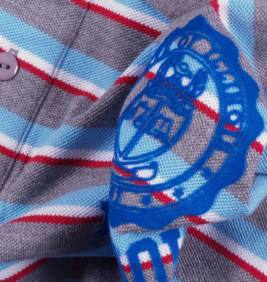 Champion ポロシャツ半袖 モクグレー×サックス