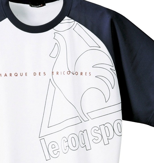 LE COQ SPORTIF Tシャツ(半袖) ホワイト×ネイビー