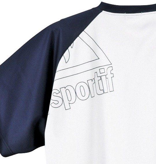LE COQ SPORTIF Tシャツ(半袖) ホワイト×ネイビー