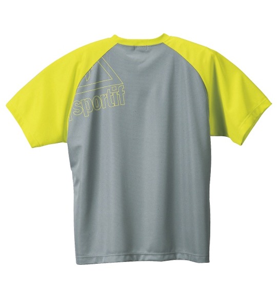 LE COQ SPORTIF Tシャツ(半袖) グレー×ライムイエロー