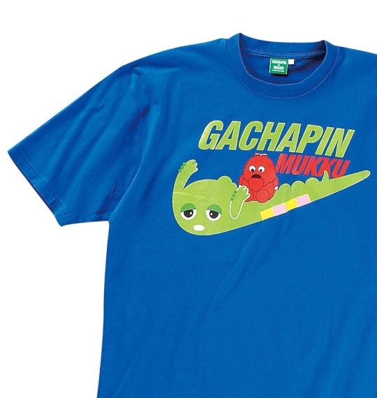 GACHAPIN×MUKKU Tシャツ(半袖) ブルー