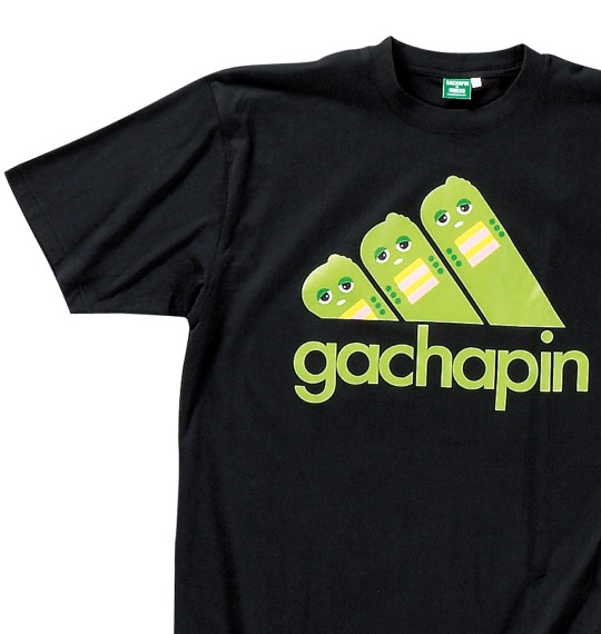 GACHAPIN×MUKKU Tシャツ(半袖) ブラック