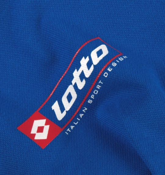 lotto ジップポロシャツ半袖 ブルー