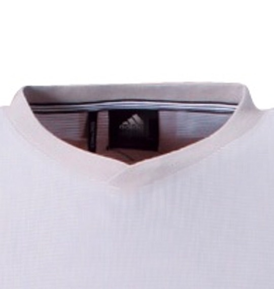 adidas VネックTシャツ 半袖 ライトグレー×ホワイト
