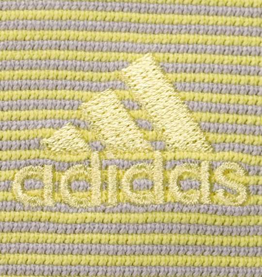 adidas VネックTシャツ 半袖 イエロー×ライトグレー