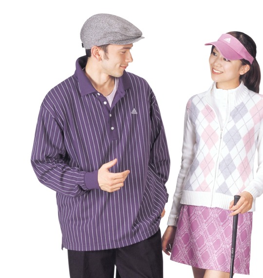 adidas golf ポロシャツ パープル