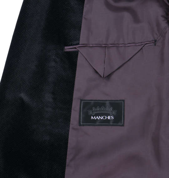  刺繍ショールカラーシングル1ツ釦スーツ ブラック