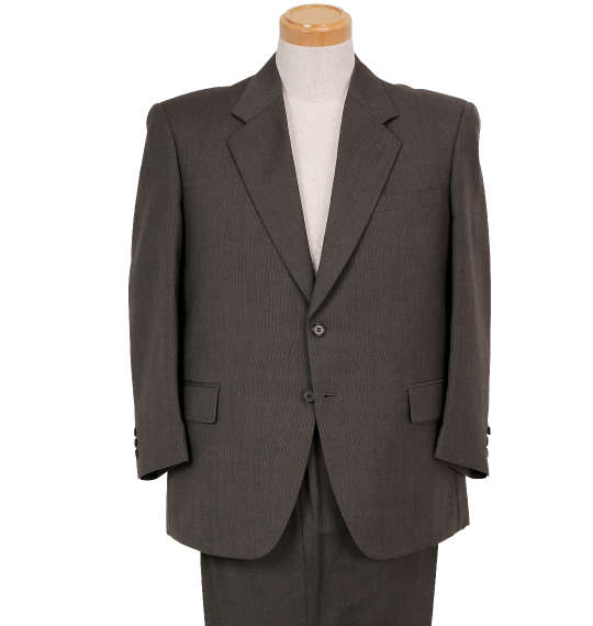  シングル2ツ釦スーツ(2パンツ) カーキグレー