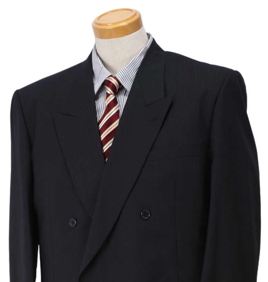  ダブル4ツ釦1ツ掛スーツ(2パンツ) ネイビー(530)
