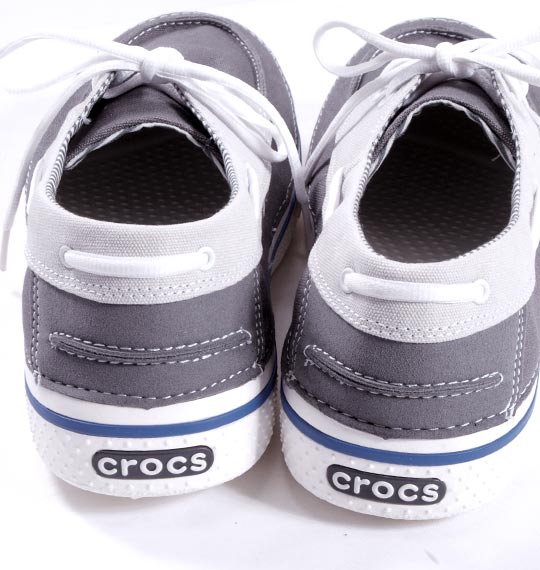 crocs デッキシューズ フーバーボート チャコール×ホワイト