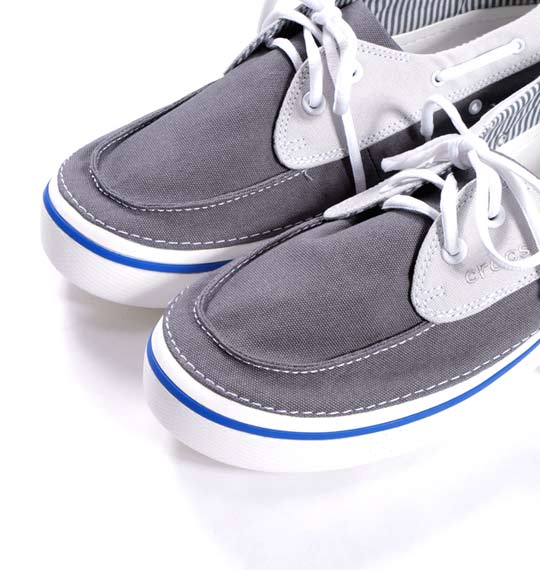 crocs デッキシューズ フーバーボート チャコール×ホワイト