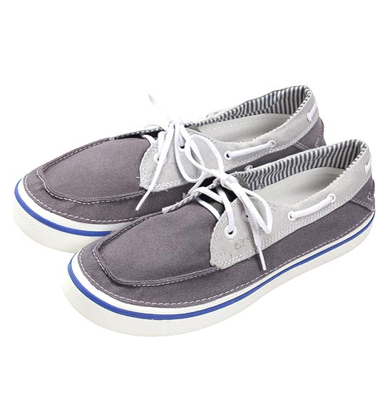 crocs デッキシューズ フーバーボート チャコール×ホワイト