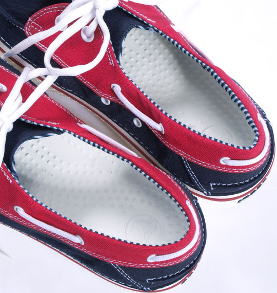 crocs デッキシューズ フーバーボート ネイビー×ホワイト