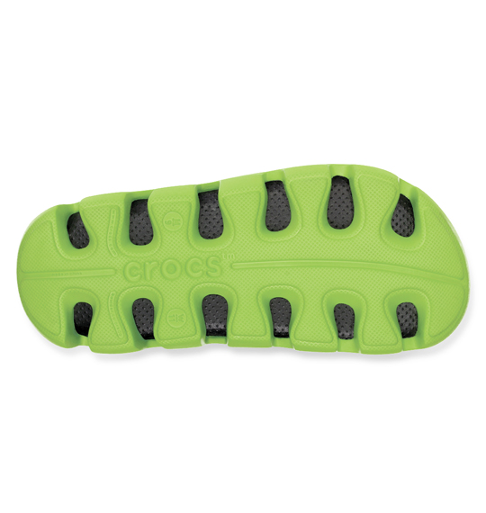 crocs サンダル(デュエットスポーツクロッグ) グラファイト×グリーン