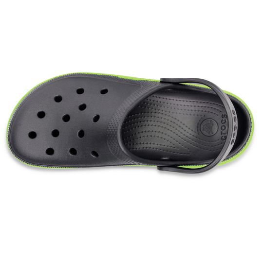 crocs サンダル(デュエットスポーツクロッグ) グラファイト×グリーン