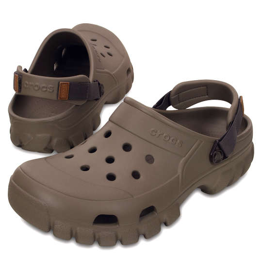 crocs サンダル(オフロードスポーツクロッグ) カーキ×ウォルナッツ