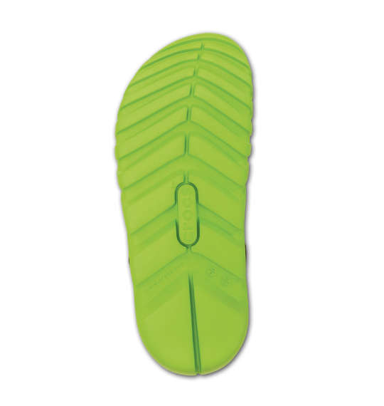 crocs サンダル(デュエットマックスクロッグ) グラファイト×ボルトグリーン