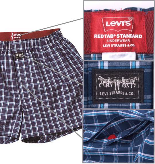Levi's 2Pチェックトランクス ネイビー×ブラック