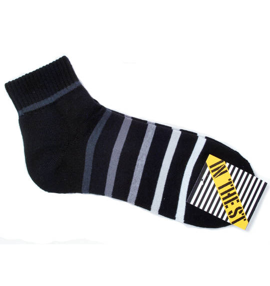  グラデボーダー柄ソックス ブラック