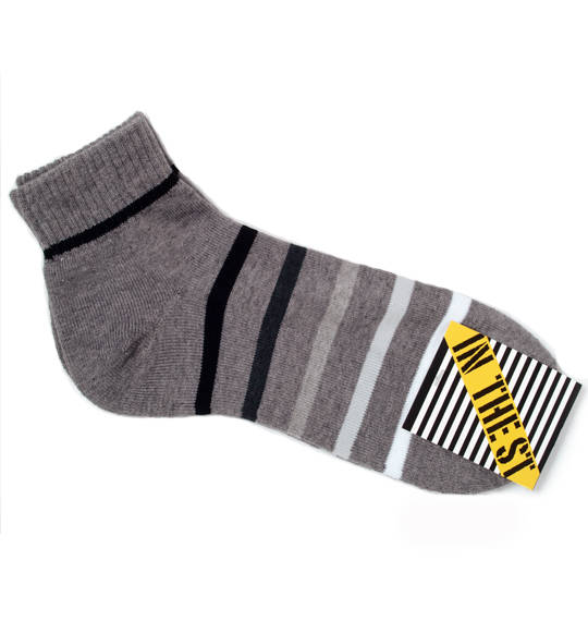  グラデボーダー柄ソックス グレー