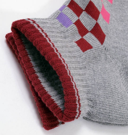  グラデチェッカー柄ソックス グレー