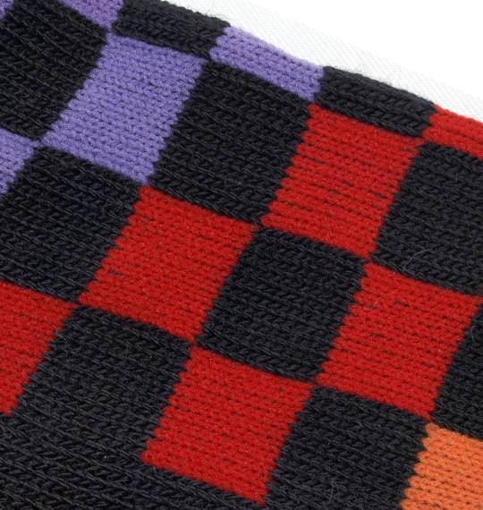  グラデチェッカー柄ソックス ブラック