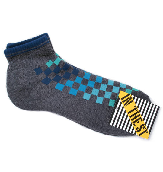  グラデチェッカー柄ソックス チャコール