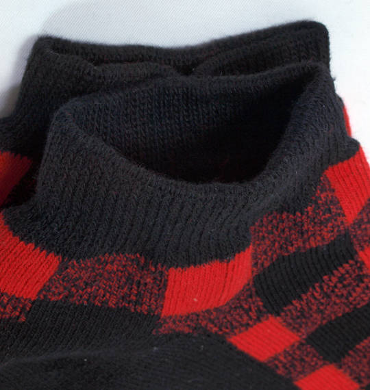  バッファローチェック柄ソックス ブラック×レッド