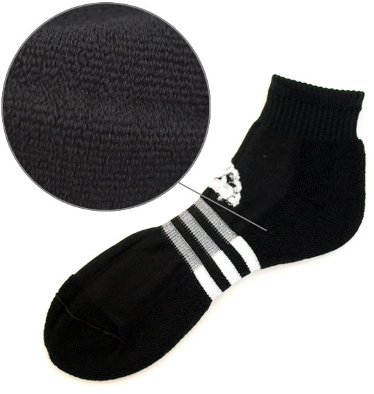adidas パイル3Pショートソックス 3色ミックス