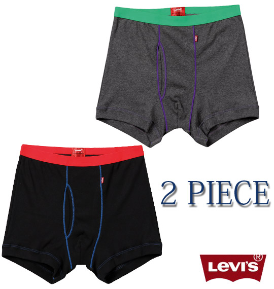 Levi's 2Pボクサーパンツ チャコール杢×ブラック