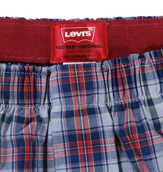 Levi's 2Pチェックトランクス ネイビー×レッド