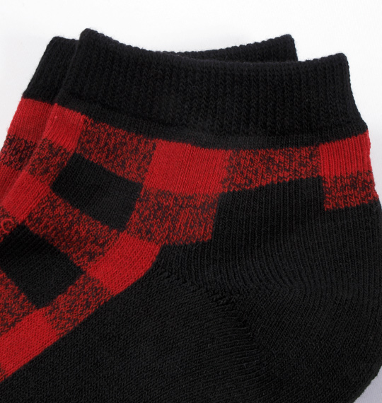 バッファローチェック柄ソックス レッド×ブラック