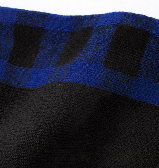  バッファローチェック柄ソックス ブルー×ブラック