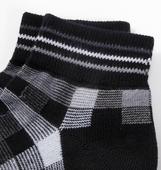  マルチチェック柄ソックス グレー系